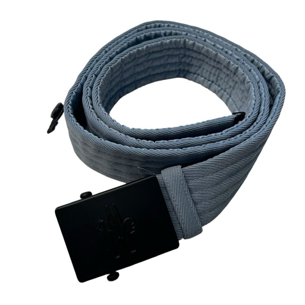 Moncler Men’s L/XL Seatbelt Buckle Belt Slate Blue Adjustable Sporty Gorpcore